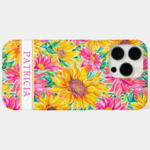 カラフルなひまわりの絵 モノグラム入り Case-Mate iPhoneケース (裏面 (横))