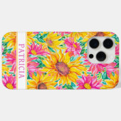カラフルなひまわりの絵 モノグラム入り Case-Mate iPhoneケース (裏面 (横))
