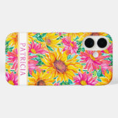 カラフルなひまわりの絵 モノグラム入り Case-Mate iPhoneケース (裏面 (横))