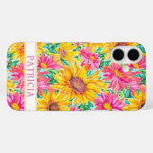 カラフルなひまわりの絵 名入れ Case-Mate iPhoneケース (裏面 (横))