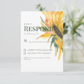 カラフルなひまわりの茎 ウェディング RSVP (スタンド正面)