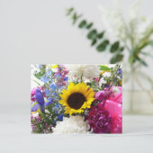 カラフルなひまわり花束のポストカード ポストカード (スタンド正面)