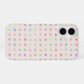 カラフルなぼやけた水玉模様 iPhone 16ケース (裏面横)