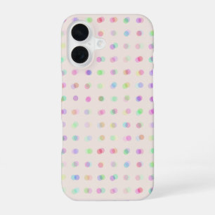 カラフルなぼやけた水玉模様 iPhone 16ケース