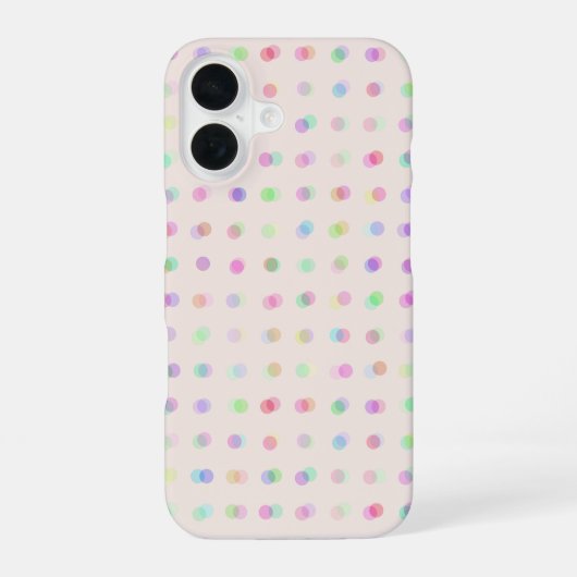 カラフルなぼやけた水玉模様 iPhone 16ケース (裏面)