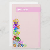 カラフルならせん状 便箋 (正面/裏面)