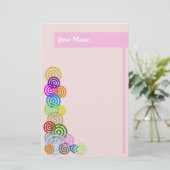 カラフルならせん状 便箋 (スタンド正面)