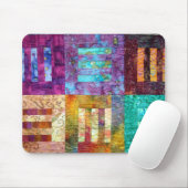 カラフルなろうけつ染めのキルトのブロック マウスパッド (マウス)
