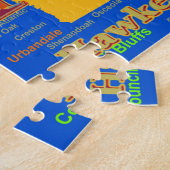 カラフルなアイオワの州のプライドの地図のシルエット ジグソーパズル (側面)