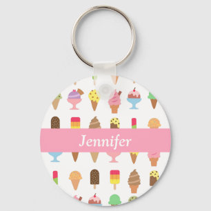 カラフルなアイスクリームのデザートの女の子一流のKeychain キーホルダー