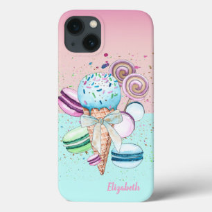 カラフルなアイスクリームのマカロン iPhone 13ケース