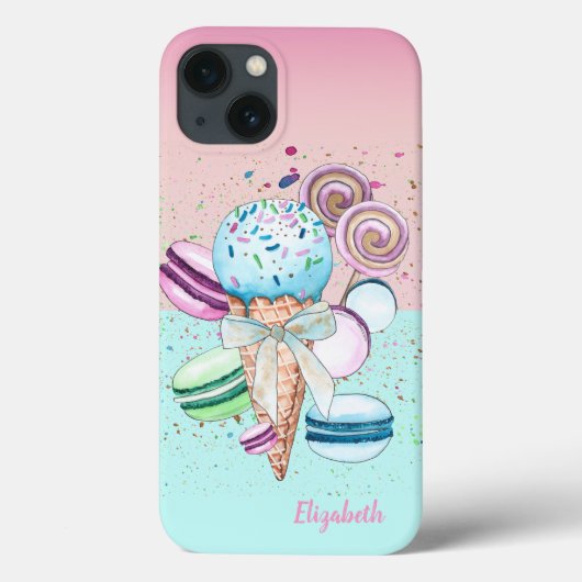 カラフルなアイスクリームのマカロン Case-Mate iPhoneケース (裏面)