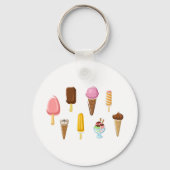 カラフルなアイスクリームの詰め合わせとアイスポップ キーホルダー (正面)