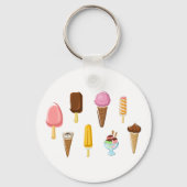 カラフルなアイスクリームの詰め合わせとアイスポップ キーホルダー (裏面)
