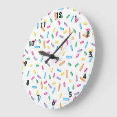 カラフルなアイスクリームキャンデーは振りかけます ラージ壁時計 (傾斜)
