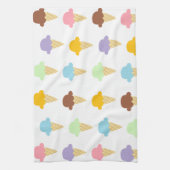 カラフルなアイスクリームコーン キッチンタオル (縦)