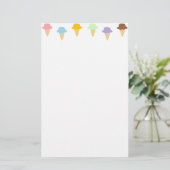 カラフルなアイスクリームコーン 便箋 (スタンド正面)