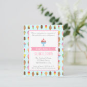 カラフルなアイスクリームパターンパーティの招待状 招待状 (スタンド正面)