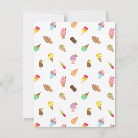 カラフルなアイスクリームパターンパーティの招待状 招待状 (裏面)