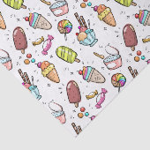 カラフルなアイスクリーム、キャンデーおよびLolliesパターン 薄葉紙 (詳細)