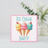 カラフルなアイスクリーム 招待状 (スタンド正面)