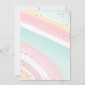 カラフルなアイススクープ スプリンクル ベビーシャワー 招待状 (裏面)