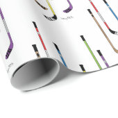 カラフルなアイスホッケー用スティック ラッピングペーパー (ロールコーナー)