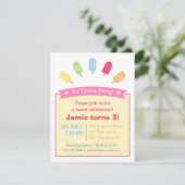 カラフルなアイスポップのサマー パーティーの招待状 招待状 (スタンド正面)