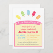 カラフルなアイスポップのサマー パーティーの招待状 招待状 (正面/裏面)