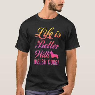 カラフルなアイデア ウェルシュコーギーは人生を豊かにする Tシャツ