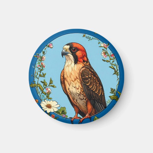 カラフルなアカアシ・ファルコン鳥 マグネット (正面)