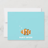 カラフルなアクアリウムの子供の誕生日のパーティの招待状 招待状 (裏面)