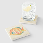 カラフルなアクアリウムの魚 ストーンコースター (横)