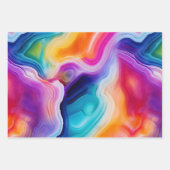 カラフルなアゲートの抽象的なデザインと渦巻く層 ラッピングペーパーシート (正面2)