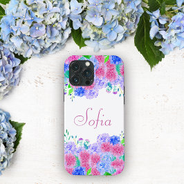 カラフルなアジサイの水彩画デザイン iPhone 13 PRO MAXケース