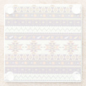 カラフルなアズテック派のパターン ガラスコースター (裏面)