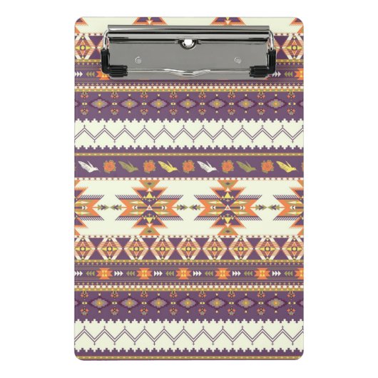 カラフルなアズテック派のパターン ミニクリップボード (正面)
