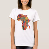 カラフルなアフリカの地図Tシャツ - 祝祭 Tシャツ (正面)