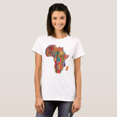 カラフルなアフリカの地図Tシャツ - 祝祭 Tシャツ (正面フル)
