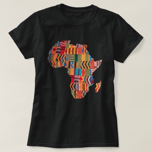 カラフルなアフリカの地図Tシャツ - 祝祭 Tシャツ (デザイン正面)