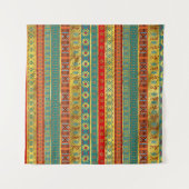 カラフルなアフリカの民族の種族パターン タペストリー (正面(横))