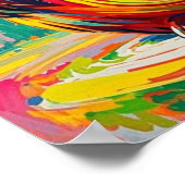 カラフルなアブストラクトジャイアントパンダアートデザイン ポスター (角)