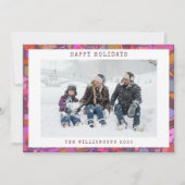 カラフルなアブストラクトボーダーカスタムファミリーフォト シーズンカード (正面)