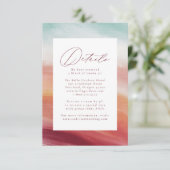 カラフルなアブストラクト水彩ウェディング詳細 エンクロージャーカード (スタンド正面)