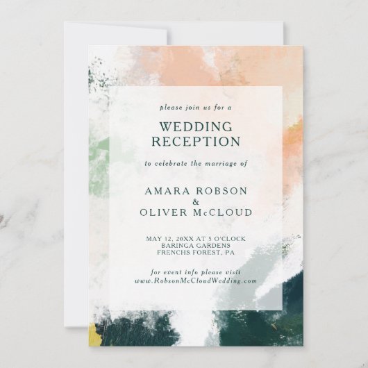 カラフルなアブストラクト結婚式招待状 招待状 (正面)