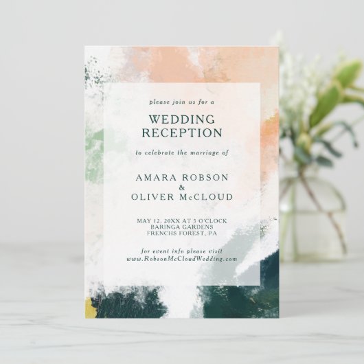 カラフルなアブストラクト結婚式招待状 招待状 (スタンド正面)