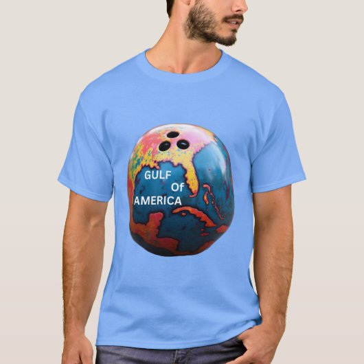 カラフルなアメリカ湾のボウリングボール Tシャツ (正面)