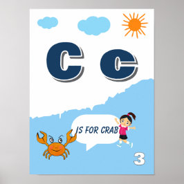 カラフルなアルファベット学習ポスターの文字C ポスター