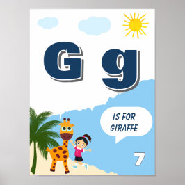 カラフルなアルファベット学習ポスターレターG ポスター