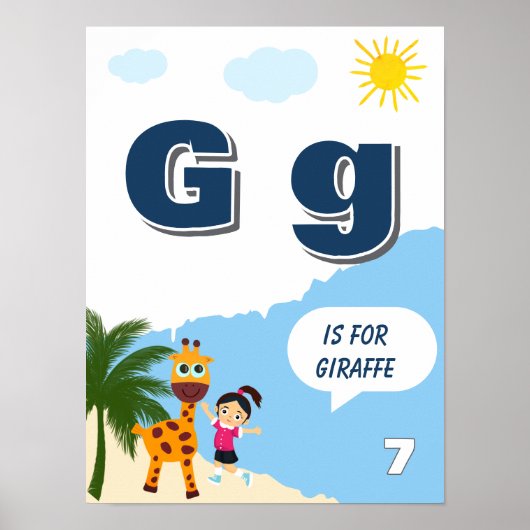カラフルなアルファベット学習ポスターレターG ポスター (正面)